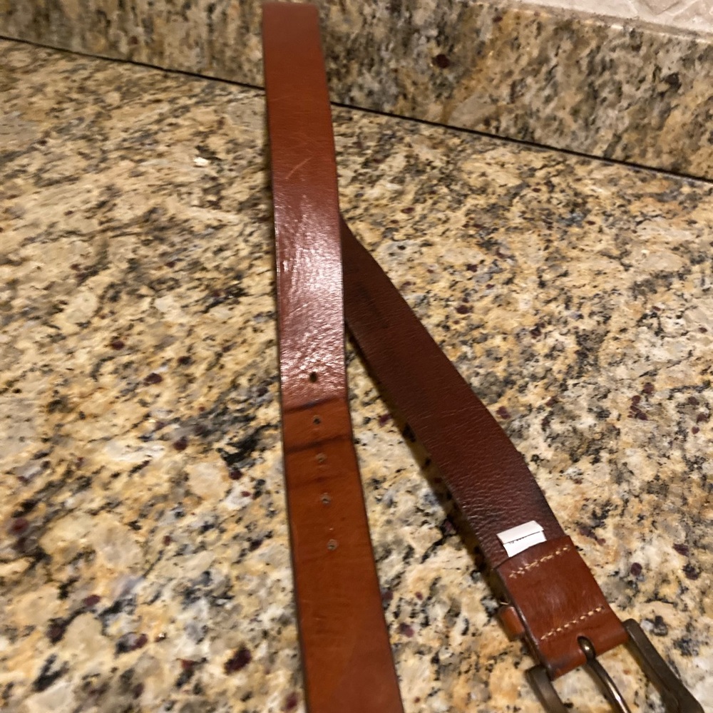 Banana Republic Cognac Brown Tumbled Leather Belt - Picture 6 of 9